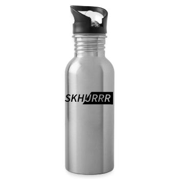 ''Skhurrr'' -Schrift - Trinkflasche mit integriertem Trinkhalm - Lightsilver - Rechts