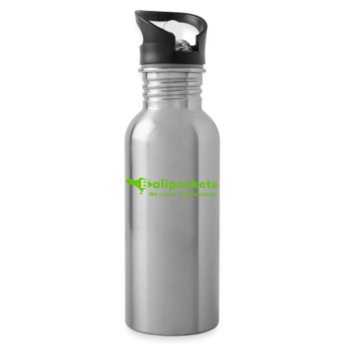 Balipockets Logo - Trinkflasche mit integriertem Trinkhalm