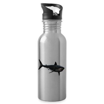 Shark - Water bottle with straw - silver - Right