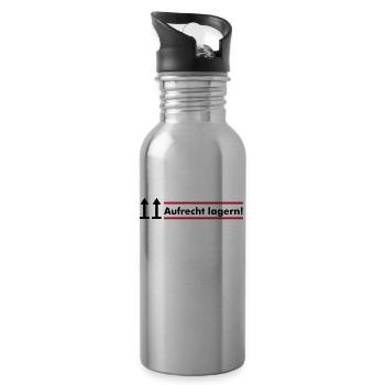 aufrecht lagern - Trinkflasche mit integriertem Trinkhalm - Lightsilver - Rechts