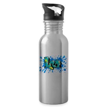 LEO Graffiti Print - Trinkflasche mit integriertem Trinkhalm - Lightsilver - Rechts