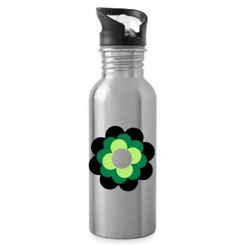 Fleur une - Gourde avec paille intégrée - argent clair - Droite