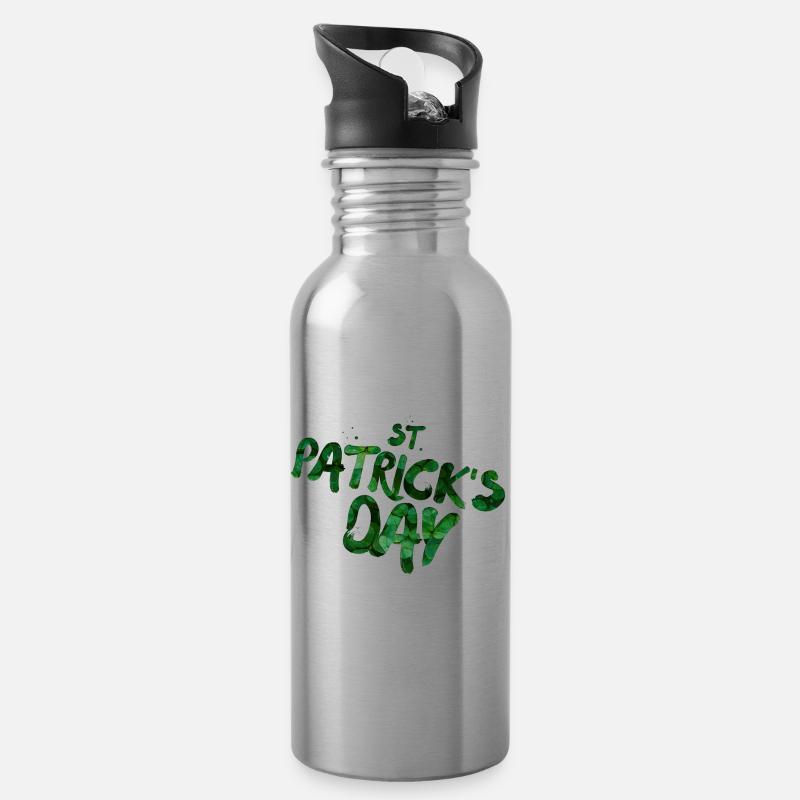 St. Patrick’s Day - Saint Patricks Day - Trinkflasche mit integriertem Trinkhalm - Lightsilver