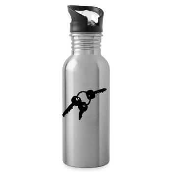 Keychain - keys - key - Water bottle with straw - silver - Right