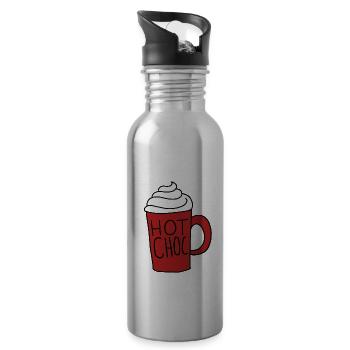 Hot chocolate - Water bottle with straw - silver - Right