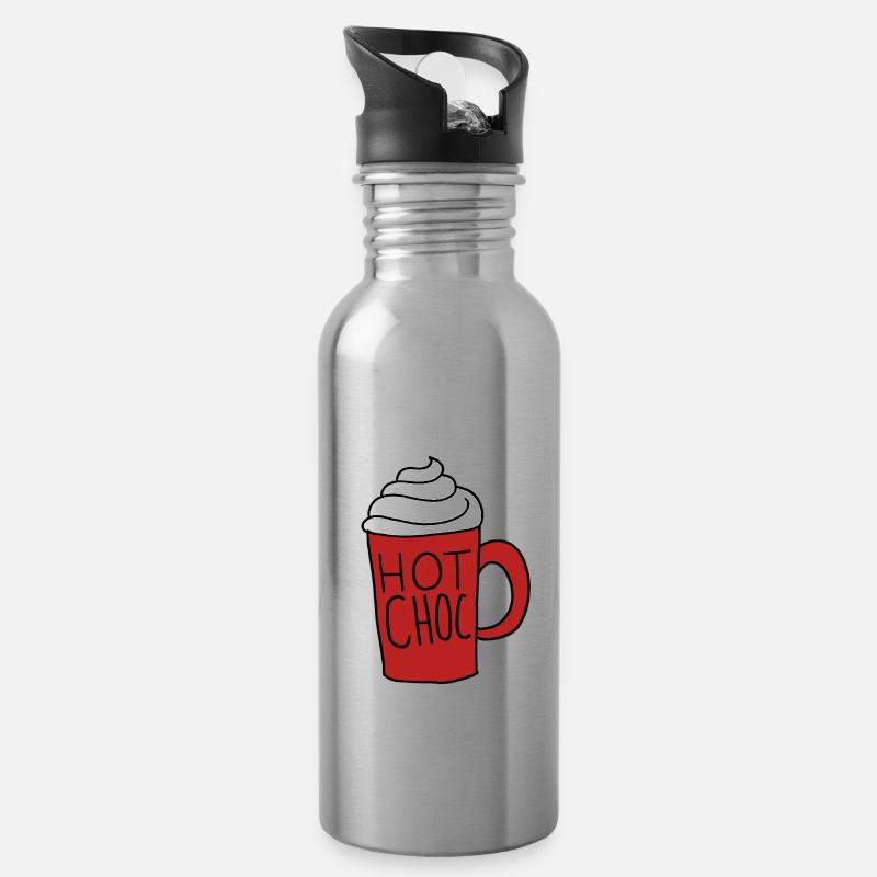 Hot chocolate - Water bottle with straw - silver