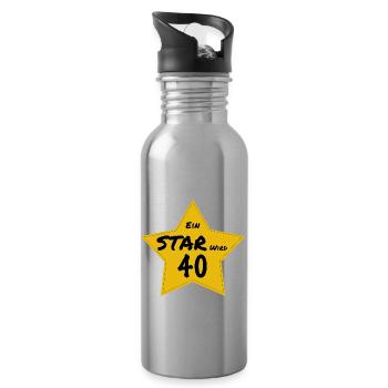 Ein Star wird 40 Jahre alt - Trinkflasche mit integriertem Trinkhalm - Lightsilver - Rechts