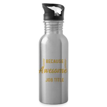 Offizielle Berufsbezeichnung Fleißige Person Gesch - Trinkflasche mit integriertem Trinkhalm - Lightsilver - Rechts