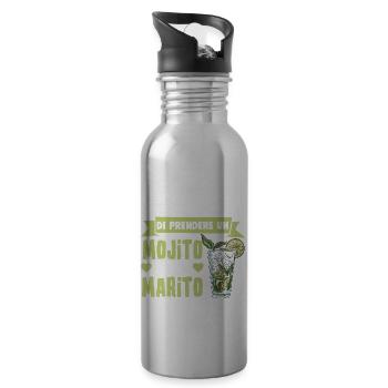 Mojito au lieu de se marier Gift Wedding Italie - Gourde avec paille intégrée - argent clair - Droite