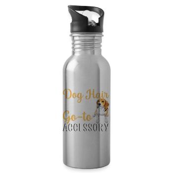 Beagle Hundehaar Ist Mein Accessoire Lustige - Trinkflasche mit integriertem Trinkhalm - Lightsilver - Rechts