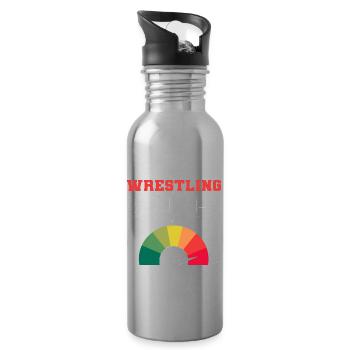 Wrestling Addicted Wrestling Fan Poison - Gourde avec paille intégrée - argent clair - Droite