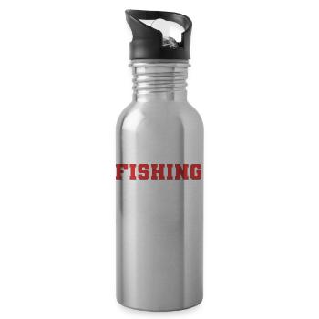 Das Fischen hat kein Alter Angelkapitän Geschenk - Trinkflasche mit integriertem Trinkhalm - Lightsilver - Rechts