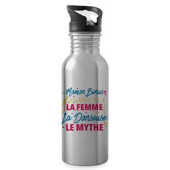 maman bonus la femme danseuse le mythe la légende - Gourde avec paille intégrée - argent clair - Droite