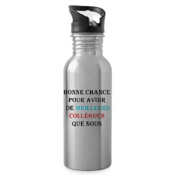 idée cadeau départ métier ou profession - Gourde avec paille intégrée - argent clair - Droite