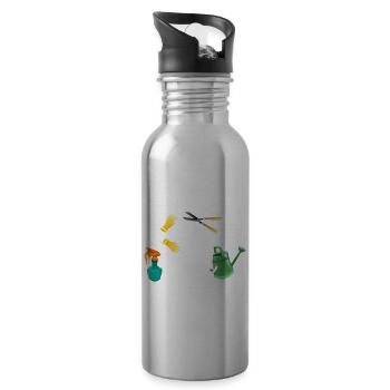 That's What I Do I Grow Stuff And I Know Things Ga - Trinkflasche mit integriertem Trinkhalm - Lightsilver - Rechts