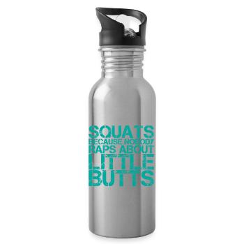 Squats parce que personne ne rappe sur Little Butts 4 - Gourde avec paille intégrée - argent clair - Droite