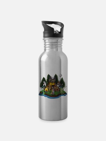 Kryptozoologie Kryptiden - Trinkflasche mit integriertem Trinkhalm - Lightsilver