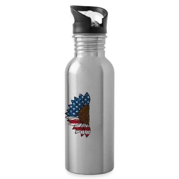 Paying It Forward Proud American Confident USA - Water bottle with straw - silver - Right