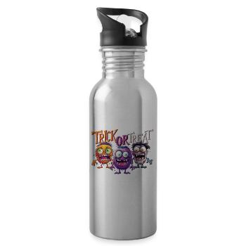 Halloween Monster Trick ou Treat Cute Creepy - Gourde avec paille intégrée - argent clair - Droite