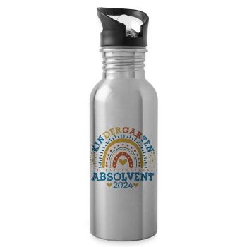 Kindergarten Absolvent 2024 Regenbogen Einschulung - Trinkflasche mit integriertem Trinkhalm - Lightsilver - Rechts