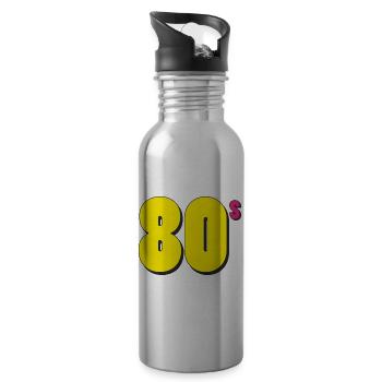 80s BIG - Trinkflasche mit integriertem Trinkhalm - Lightsilver - Rechts