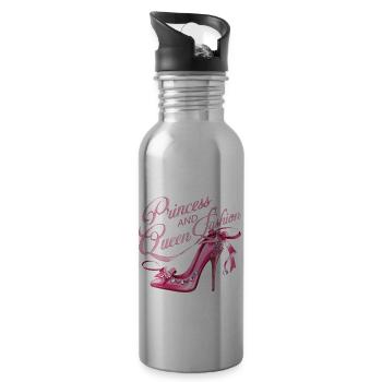 Stilvolle Prinzessin und Königin für Frauen - Trinkflasche mit integriertem Trinkhalm - Lightsilver - Rechts