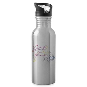 Weitspringer Weitspringen Kinder Weitsprung - Trinkflasche mit integriertem Trinkhalm - Lightsilver - Rechts