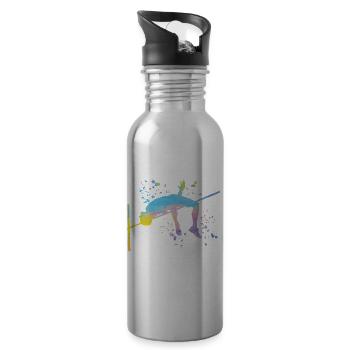 High Jumper Watercolor High Jump - Water bottle with straw - silver - Right