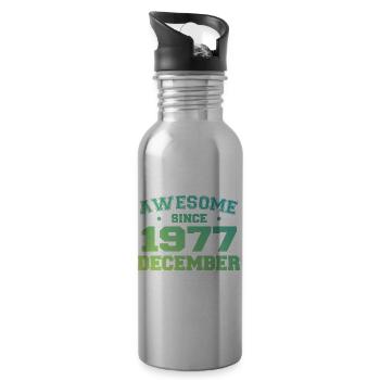 Birthday December 1977 - Gift December 1977 - Water bottle with straw - silver - Right