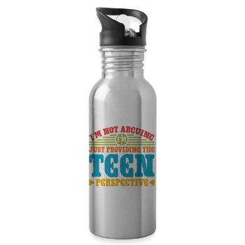 I'm Just Providing The Teen Perspective 2 - Trinkflasche mit integriertem Trinkhalm - Lightsilver - Rechts