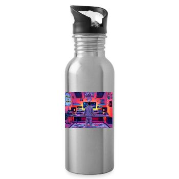 My Home is My Studio No.11 - Water bottle with straw - silver - Right