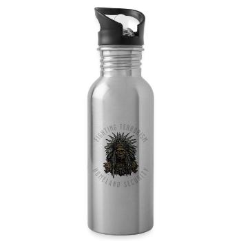 Native American - Water bottle with straw - silver - Right