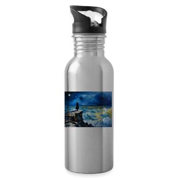 Mom at booth 8 - Water bottle with straw - silver - Right