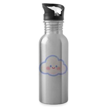 Pastellwolke Kuschelcharme Kinder Wolke - Trinkflasche mit integriertem Trinkhalm - Lightsilver - Rechts