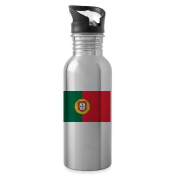 Portugal - Trinkflasche mit integriertem Trinkhalm - Lightsilver - Rechts