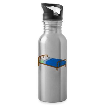 bett bed schlafen schlafzimmer sleeping room35 - Trinkflasche mit integriertem Trinkhalm - Lightsilver - Rechts
