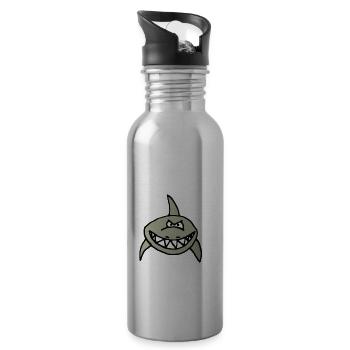 Bad Hai cartoon - Water bottle with straw - silver - Right