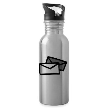 Zwei Briefe / two letters - envelopes - Briefpost - Trinkflasche mit integriertem Trinkhalm - Lightsilver - Rechts