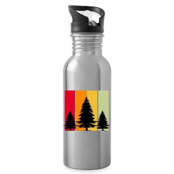 Camping Camping Nature Freedom Holiday Holidays - Water bottle with straw - silver - Right