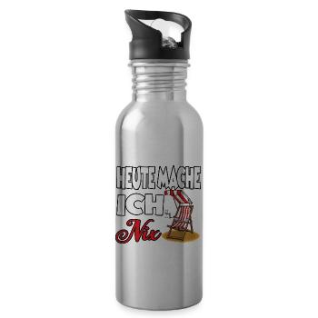 Heute Mache Ich Nix - Trinkflasche mit integriertem Trinkhalm - Lightsilver - Rechts