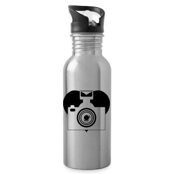 Photographie photographique Photographe photographe photographe - Gourde avec paille intégrée - argent clair - Droite