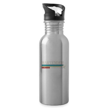 Bartender Retro - Trinkflasche mit integriertem Trinkhalm - Lightsilver - Rechts