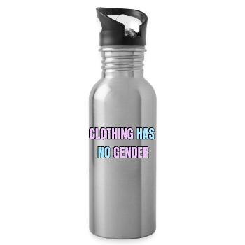 CLOTHING HAS NO GENDER pink and blue - Water bottle with straw - silver - Right