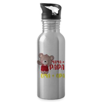 Wenn Mama Und Papa Nein Sagen Frage Ich Oma Und - Trinkflasche mit integriertem Trinkhalm - Lightsilver - Rechts