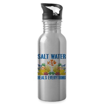 Plongeurs en eau salée Plongée Biologiste marin Sea Ozea - Gourde avec paille intégrée - argent clair - Droite