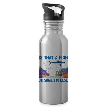 With Dolphins Swimming Dolphin Ocean Sea Mammal - Water bottle with straw - silver - Right