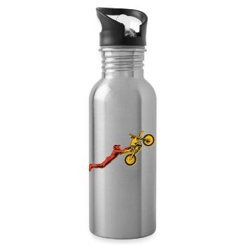 Motocross Bike Offroad Motorcycle Biker - Trinkflasche mit integriertem Trinkhalm - Lightsilver - Rechts