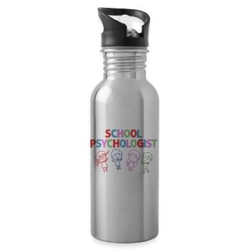 Schulpsychologe Schulpsychologie Psychologie - Trinkflasche mit integriertem Trinkhalm - Lightsilver - Rechts