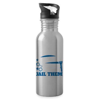 Justizvollzug Motiv für Strafvollzugs-Beamte - Trinkflasche mit integriertem Trinkhalm - Lightsilver - Rechts