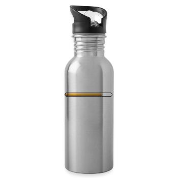 Goldene Ladestange (75%) großer tiefer Stil - Trinkflasche mit integriertem Trinkhalm - Lightsilver - Rechts